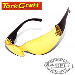 SAFETY EYEWEAR GLASSES YELLOW IN POLY BAG